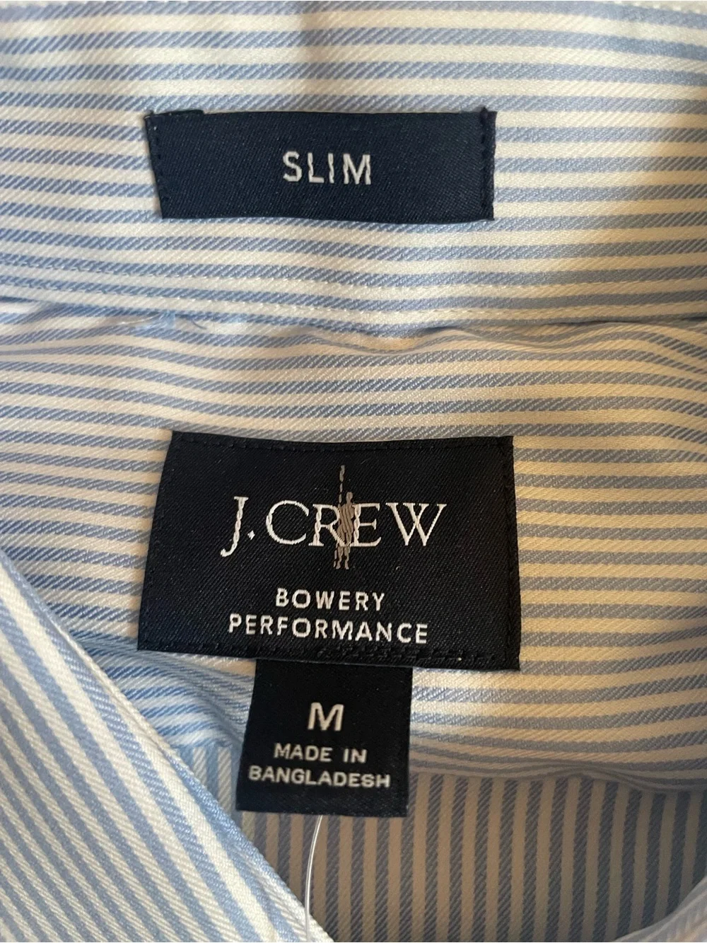 J. CREW Slim Bowery performance stretch dress shirt in Blue Size M NWD $98 CA351